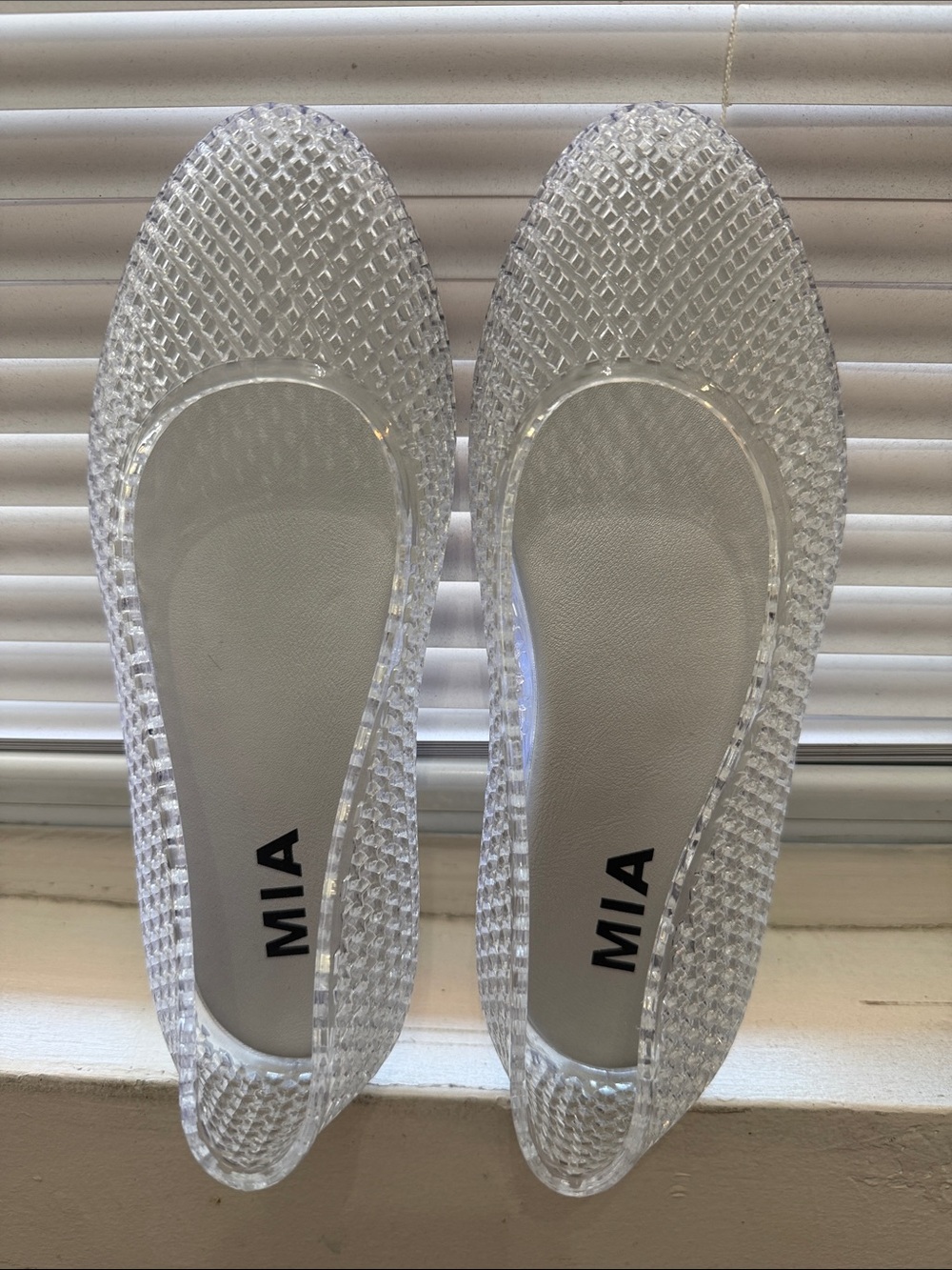 MIA Clear Jelly Ballet Flats — Transparent Crystal-Look Women's Shoes